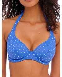 Freya - Jewel Cover Underwire Halter Bikini Top Azure - Lyst