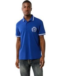 True Religion - Ss Buddha Patch Polo | Short Sleeve Polo Shirt With Buddha Logo | Mazarin Blue- L - Lyst