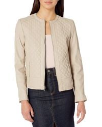 Kasper Womens Jewel Neck Stretch Tiny Check Tweed Jacket with Piping
