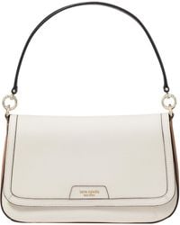 Kate Spade - Hudson Colorblocked Pebbled Leather Flap Small Shoulder Bag - Lyst