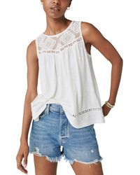 Lucky Brand - Lace Trim Tank Top - Lyst