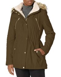 Nautica - Microfiber Parka Anorak Jacket With Faux Fur Hooded Trim - Lyst
