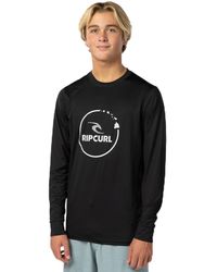 Rip Curl - Island Vibe Long Sleeve Uv 50+ Loose Fit Rashguard Black - Lyst