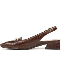 Naturalizer - S Lindsey Slingback Pointed Toe Low Block Heel Pump Brown Croc Leather 6.5 W - Lyst