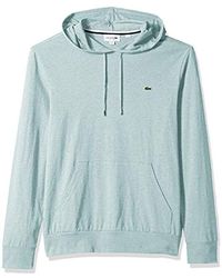 Lacoste Men/'s Steamer Blue Cotton Jersey Long Sleeve Pullover Hooded T-Shirt