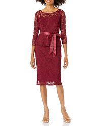 Chetta B - Plus Size 3/4 Sleeve Lace Peplum Dress - Lyst