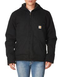 Carhartt - Mens Relaxed Fit Washed Duck Sherpa-lined Jacket - Lyst