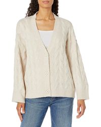 Emporio Armani - A | X Armani Exchange Cable Knit Wool Blend Cardigan - Lyst