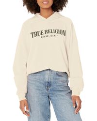 True Religion - Arch Logo Boyfriend Hoodie Hooded Sweatshirt - Lyst