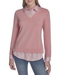 Tommy Hilfiger - Sportswear Layered Two-piece Sweater Shirt - Lyst