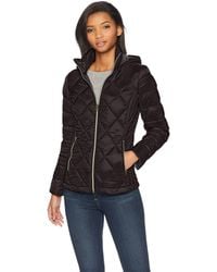 Lucky Brand Womens Short Packable Down Coat with Cinch Detail