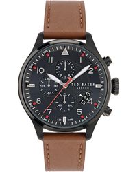 Ted Baker - Analog Quartz Watch With Leather Strap Bkpfmf4069i - Lyst
