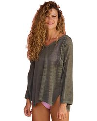 Roxy - After Beach Break Hooded Poncho Sweater Pullover - Lyst
