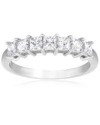Amazon Essentials - Platinum-plated Sterling Silver Infinite Elements Cubic Zirconia 1 Cttw Princess Ring - Lyst