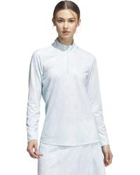 adidas - Essentials Long Sleeve Printed Mock Polo Shirt - Lyst