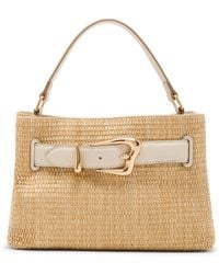 Anne Klein - Straw Top Handle Satchel With Convertible Strap - Lyst