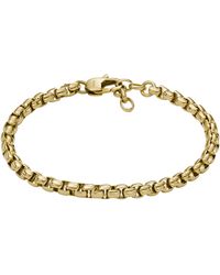 Fossil - Stainless Steel Gold-tone Box Chain Bracelet - Lyst