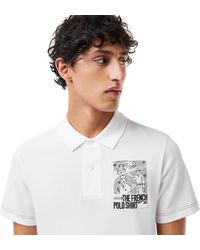 Lacoste - Short Sleeve Regular Fit Polo W/graphic On The Back - Lyst