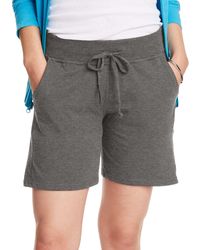 Hanes Womens Jersey Shorts w Pockets Drawstring Super Soft 100% Cotton 7" Inseam 