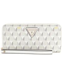 Guess G Wave Large Zip Around Wallet in Gray | Lyst