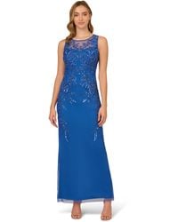 Adrianna Papell - Beaded Column Gown - Lyst