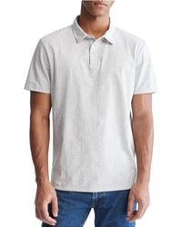 Calvin Klein - Smooth Cotton Monogram Logo Feeder Stripe Polo Shirt - Lyst