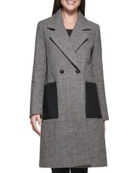 Calvin Klein - Womens Outerwear Jacket,black/white Houndstooth,extra Large - Lyst