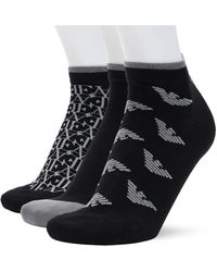 Emporio Armani - , 2-pack Sneaker Socks, Black/stone/black, One Size - Lyst