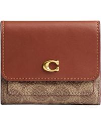COACH - Mila Small Flap Wallet In Signature Canvas Accessory-travel - Lyst