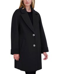 Tahari - Relaxed Double-faced Soft Wool Topper Coat With Front Buttons - Lyst