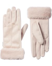 Isotoner - 's Recycled Microsuede Gloves With Fur Cuff - Lyst