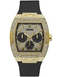 Guess Watch Mens Chronograph Steel And Blue Silicone Strap 47mm