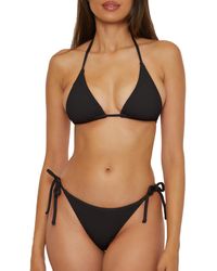 Lucky Brand - Lucky Standard Sky Above Sand Textured Triangle Top Side Bottom Bikini Set - Lyst