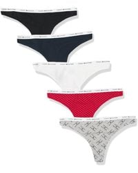 Tommy Hilfiger - Cotton Thong Underwear 5 Pack - Lyst