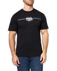 Karl Lagerfeld - Paris Pullover Short Sleeve Race Stripe Logo T-shirt - Lyst