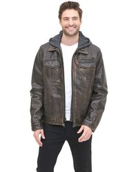 levi's men's vintage deer faux leather sherpa lined aviator bomber