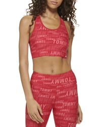 Tommy Hilfiger - Fitness Racerback Sports Bra Long Line Removable Cups - Lyst
