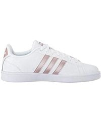 adidas white and rose gold cloudfoam advantage trainers