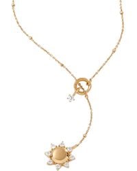 ALEX AND ANI - Aa765023g,sun Lariat Adjustable Necklace,14k Gold Plated Over .925 Sterling Silver,gold - Lyst