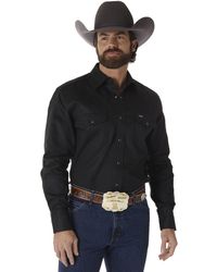 Wrangler - Men's Big & Tall Authentic Cowboy Cut Western Work Shirt - Black - Lyst