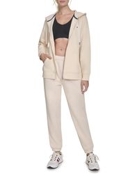Tommy Hilfiger - Performance Zip-front Fleece Jacket With Hood,pebble,l - Lyst