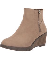Dr. Scholls - Dr. Scholl's S Chloe Ankle Bootie Taupe Fabric 8 W - Lyst