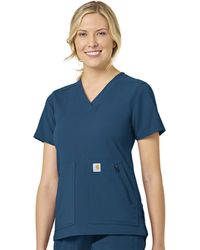 Carhartt - Womens Modern Fit 4 Pocket V-neck Top Medical Scrubs Shirt - Lyst