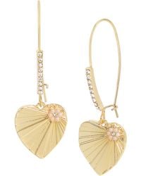 Betsey Johnson - S Heart Dangle Earrings - Lyst