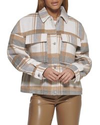 Levi's - Long Faux Leather Jacket With Sherpa Spill Out - Lyst