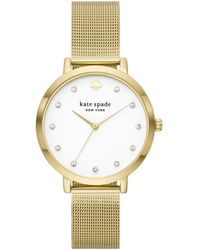 Kate Spade - Monterey Three-hand Gold-tone Stainless Steel Mesh Band Watch - Lyst