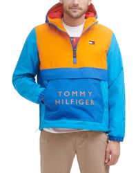 Tommy Hilfiger - Performance Fleece Lined Hooded Popover Jacket Rain - Lyst