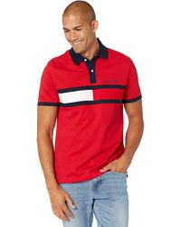 Tommy Hilfiger - Short Sleeve Cotton Pique Flag Polo In Custom Fit - Lyst