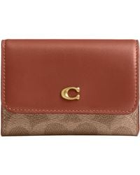 COACH - Essential Half Flap Card Case In Signature Canvas - Lyst