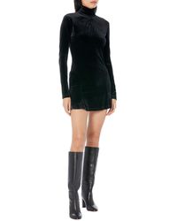 Norma Kamali - Long Sleeve Turtle Fishtail Mini Dress - Lyst